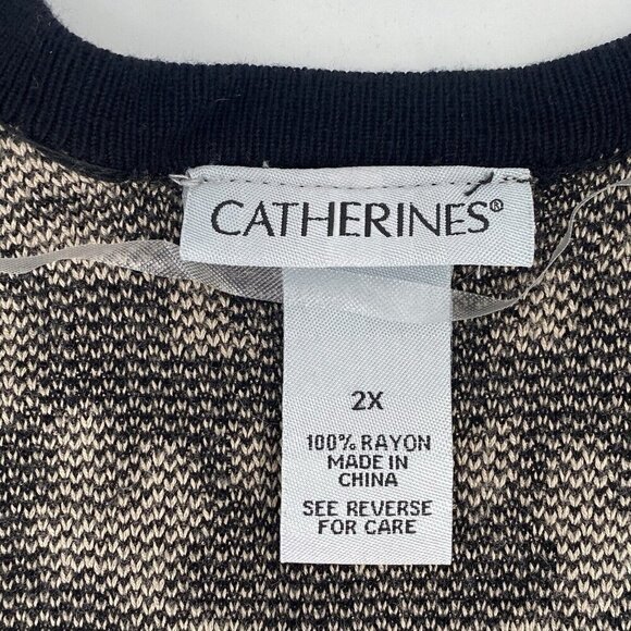 Catherines Women's Animal Print Knit Sleeveless Open Long Cardigan Size 2X Rayon - Picture 5 of 8